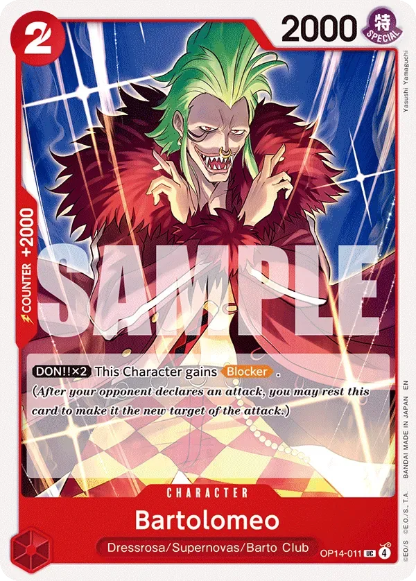 Bartolomeo #OP14-011 The Azure Sea's Seven One Piece card