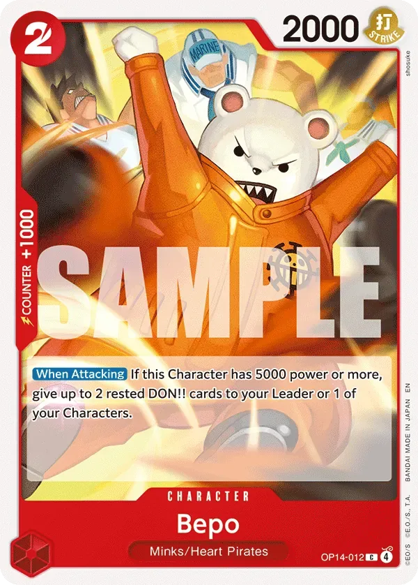 Bepo #OP14-012 The Azure Sea's Seven One Piece card