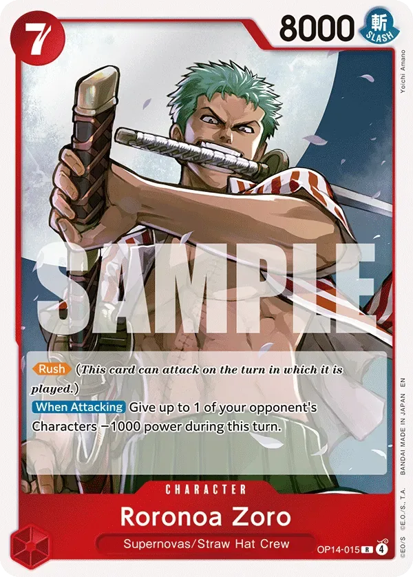 Roronoa Zoro #OP14-015 The Azure Sea's Seven One Piece card