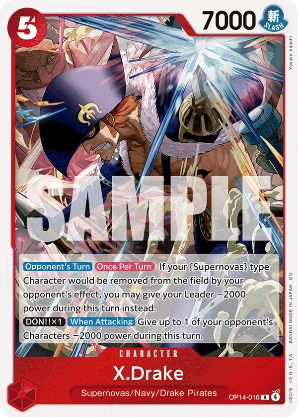 X.Drake #OP14-016 The Azure Sea's Seven One Piece card