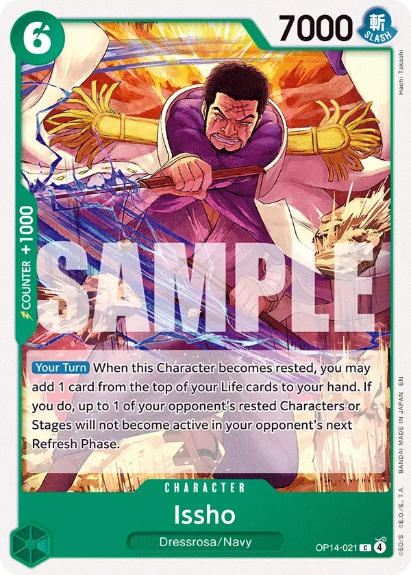Issho #OP14-021 The Azure Sea's Seven One Piece card