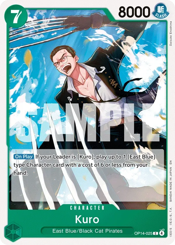 Kuro #OP14-025 The Azure Sea's Seven One Piece card