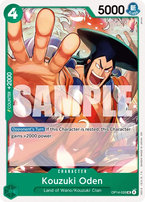 Kouzuki Oden #OP14-026 The Azure Sea's Seven One Piece card