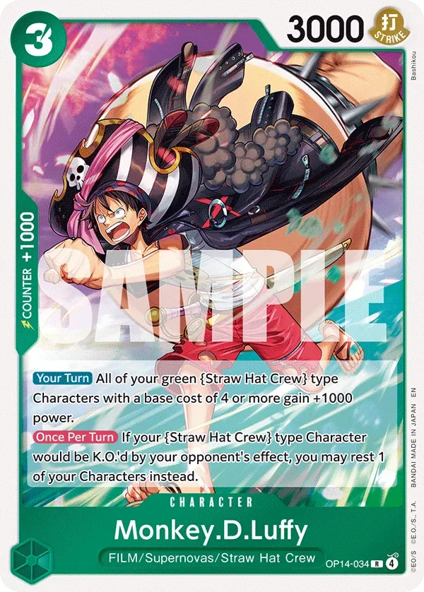 Monkey.D.Luffy #OP14-034 The Azure Sea's Seven One Piece card