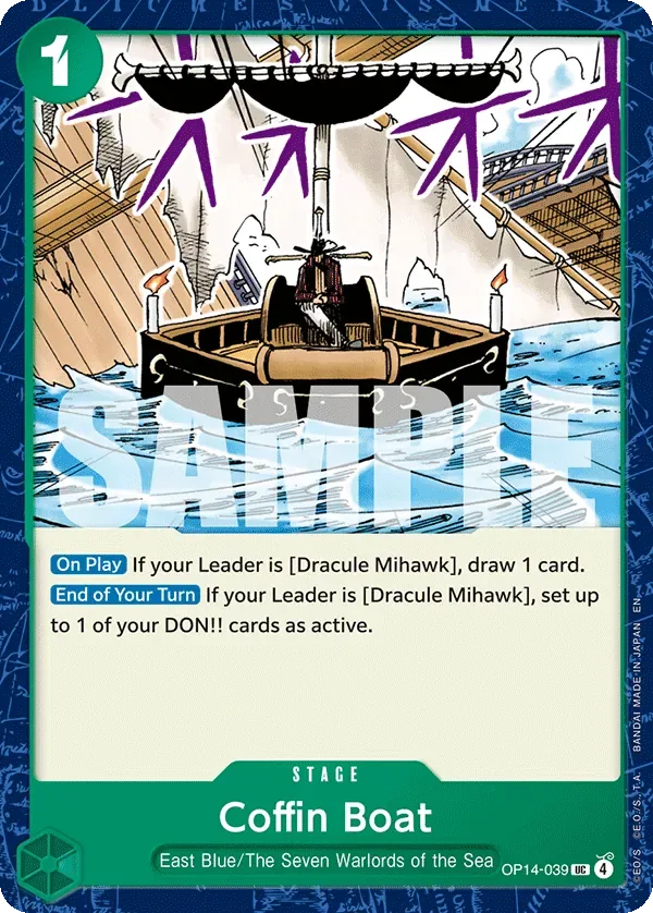 Coffin Boat #OP14-039 The Azure Sea's Seven One Piece card