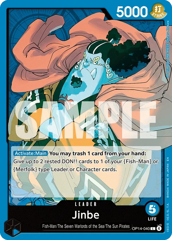 Jinbe #OP14-040 The Azure Sea's Seven One Piece card