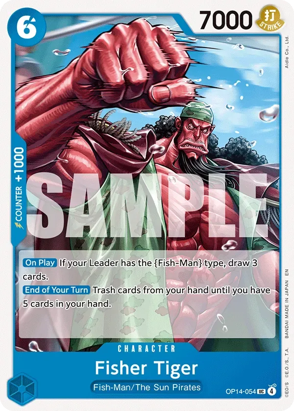 Fisher Tiger #OP14-054 The Azure Sea's Seven One Piece card