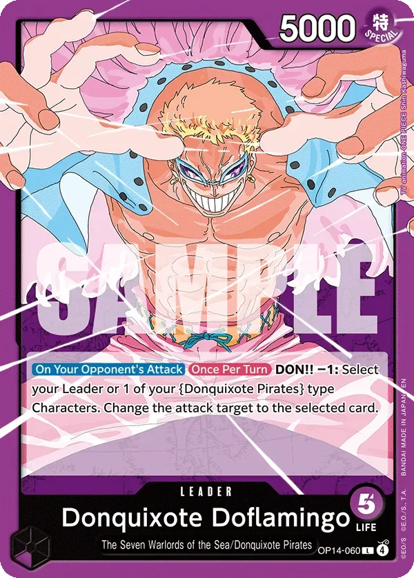 Donquixote Doflamingo #OP14-060 The Azure Sea's Seven One Piece card