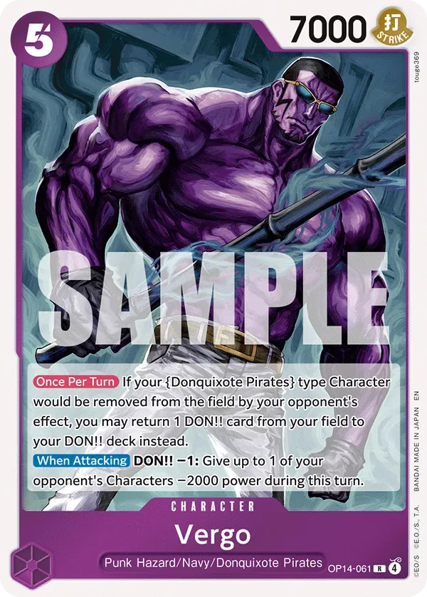 Vergo #OP14-061 The Azure Sea's Seven One Piece card
