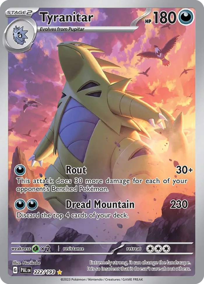 Tyranitar #222 Paldea Evolved Pokemon card