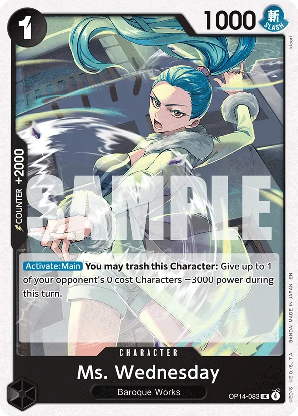 Ms. Wednesday #OP14-083 The Azure Sea's Seven One Piece card