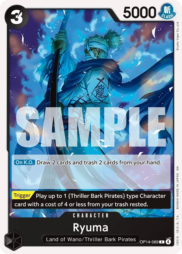Ryuma #OP14-089 The Azure Sea's Seven One Piece card