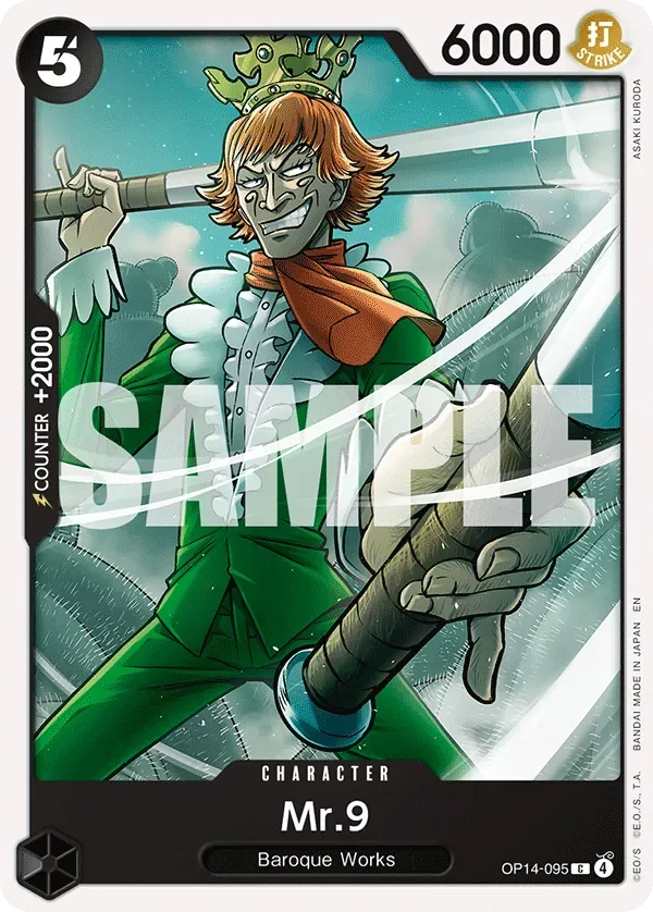 Mr.9 #OP14-095 The Azure Sea's Seven One Piece card
