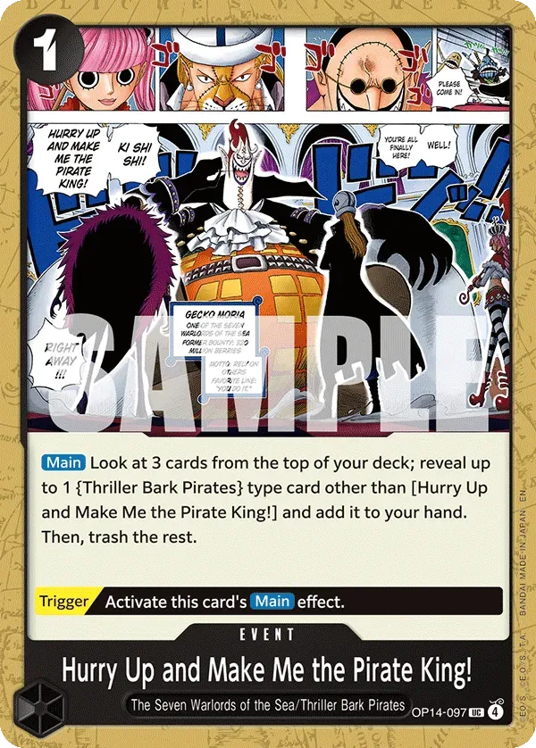 Hurry Up and Make Me the Pirate King! #OP14-097 The Azure Sea's Seven One Piece card