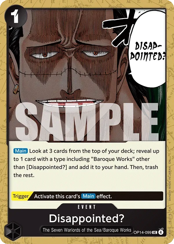 Disappointed? #OP14-099 The Azure Sea's Seven One Piece card