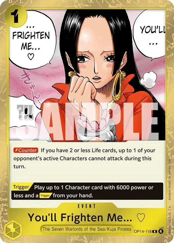 You'll Frighten Me... ♡ #OP14-118 The Azure Sea's Seven One Piece card