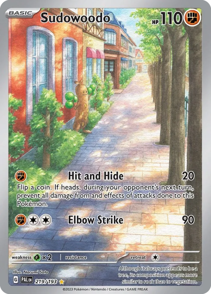 Sudowoodo #219 Paldea Evolved Pokemon card