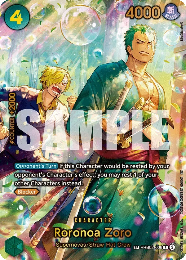 Roronoa Zoro #PRB02-006 The Azure Sea's Seven One Piece card