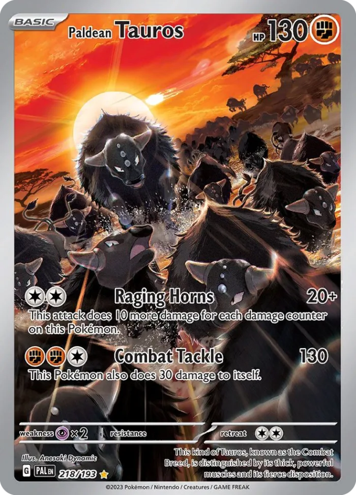 Paldean Tauros #218 Paldea Evolved Pokemon card