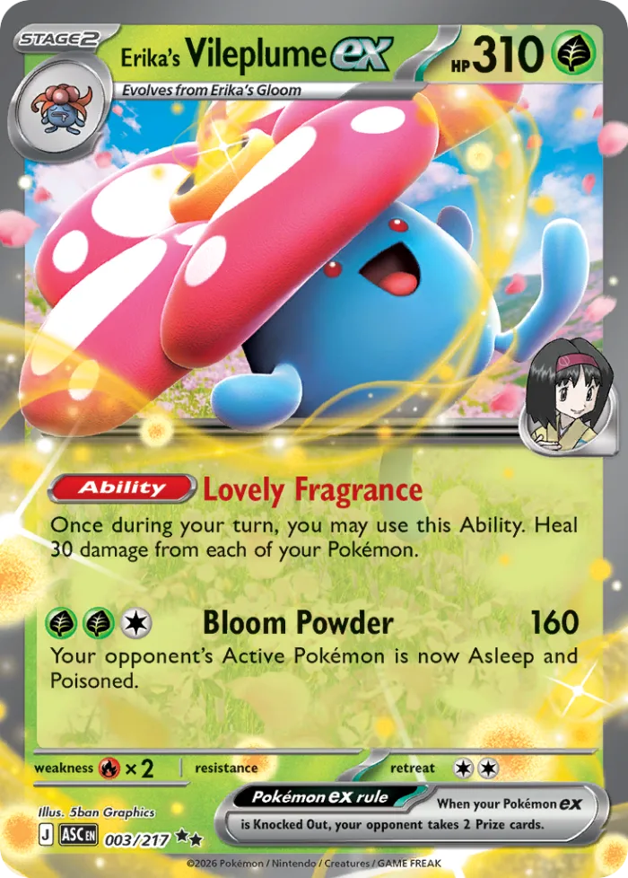 Erika's Vileplume ex #3 Ascended Heroes Pokemon card