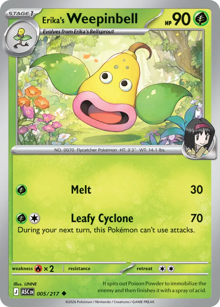 Erika's Weepinbell #5 Ascended Heroes Pokemon card