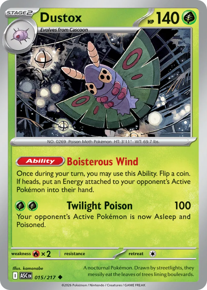 Dustox #15 Ascended Heroes Pokemon card