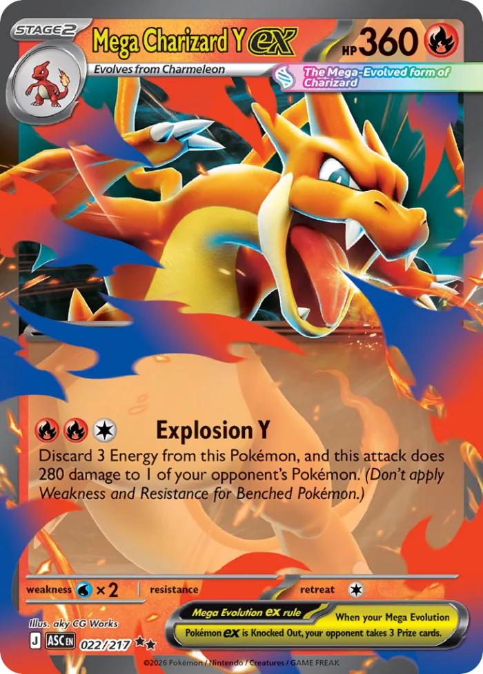 Mega Charizard Y ex #22 Ascended Heroes Pokemon card