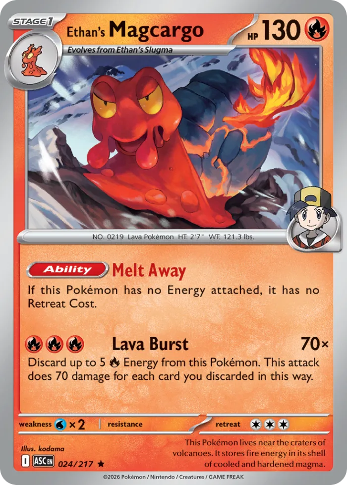Ethan's Magcargo #24 Ascended Heroes Pokemon card