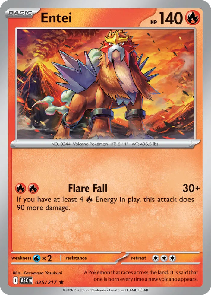 Entei #25 Ascended Heroes Pokemon card