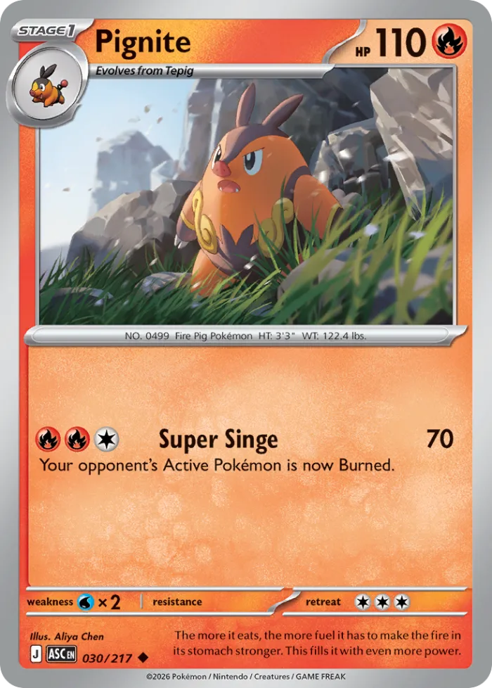 Pignite #30 Ascended Heroes Pokemon card