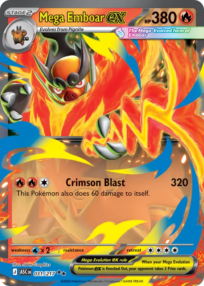 Mega Emboar ex #31 Ascended Heroes Pokemon card
