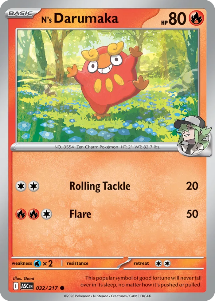 N's Darumaka #32 Ascended Heroes Pokemon card