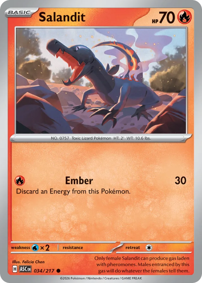 Salandit #34 Ascended Heroes Pokemon card