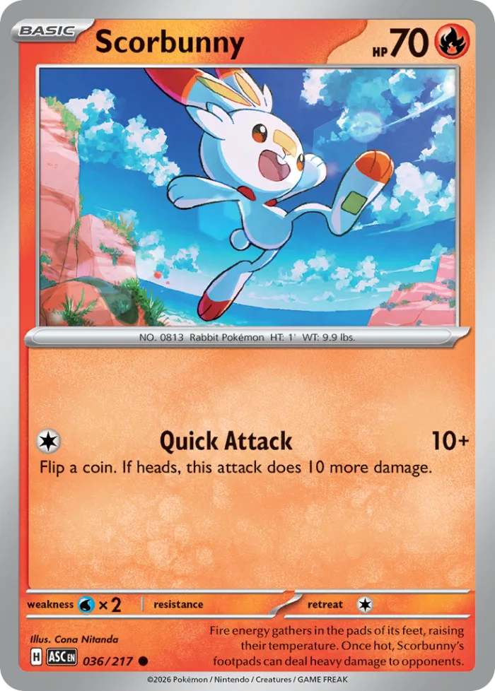 Scorbunny #36 Ascended Heroes Pokemon card