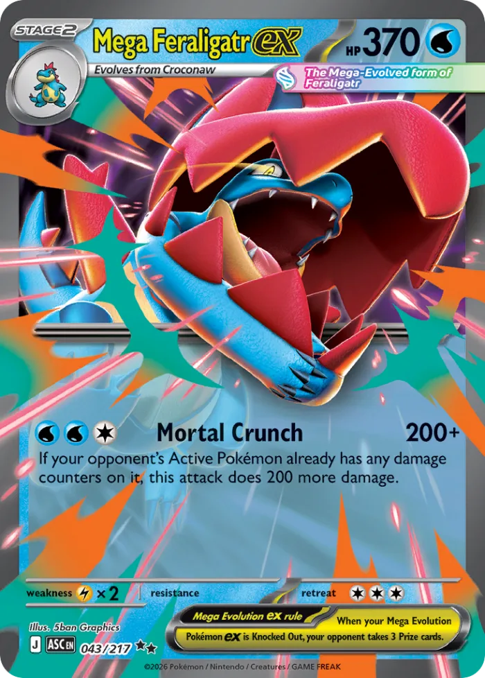 Mega Feraligatr ex #43 Ascended Heroes Pokemon card