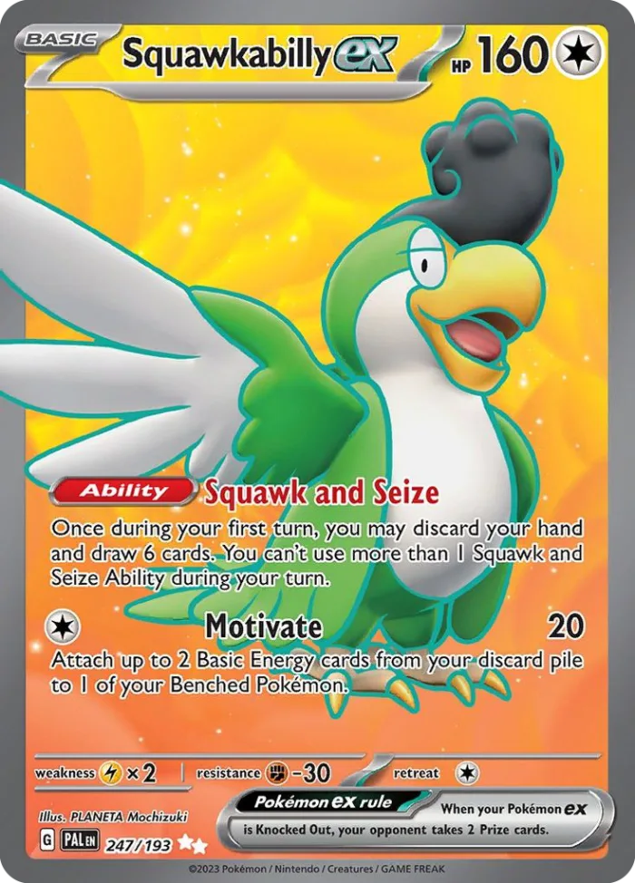 Squawkabilly ex #247 Paldea Evolved Pokemon card