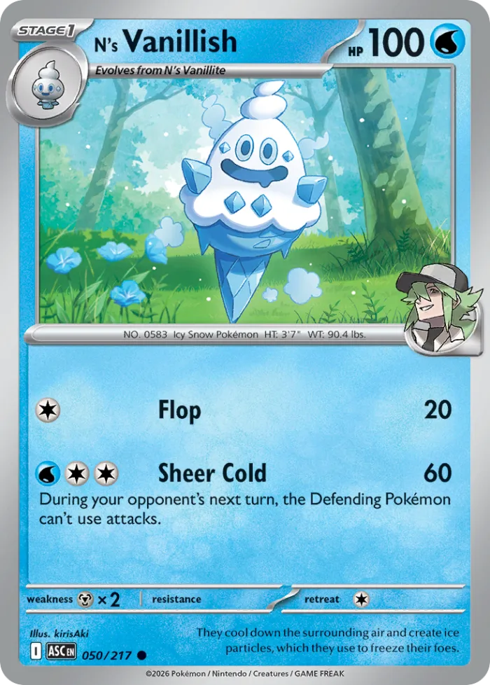 N's Vanillish #50 Ascended Heroes Pokemon card