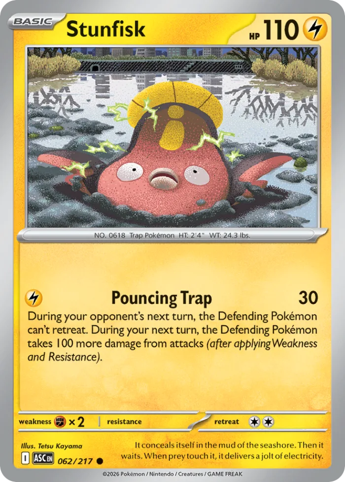 Stunfisk #62 Ascended Heroes Pokemon card
