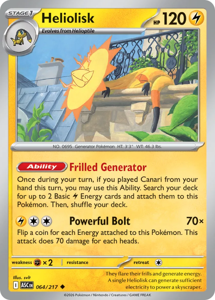 Heliolisk #64 Ascended Heroes Pokemon card