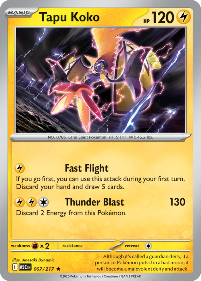 Tapu Koko #67 Ascended Heroes Pokemon card