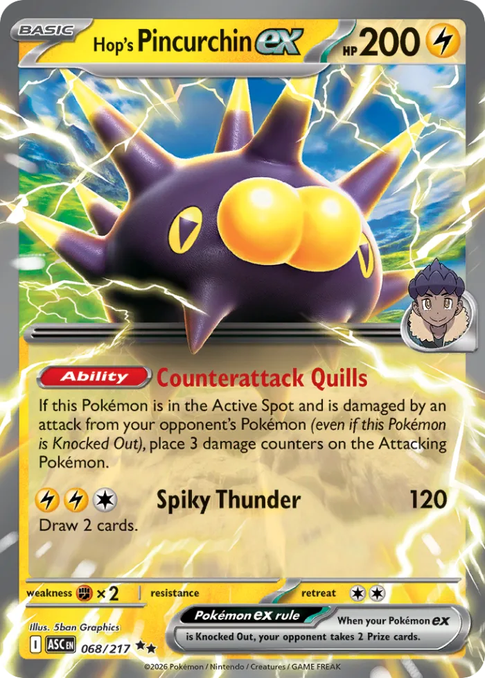 Hop's Pincurchin ex #68 Ascended Heroes Pokemon card