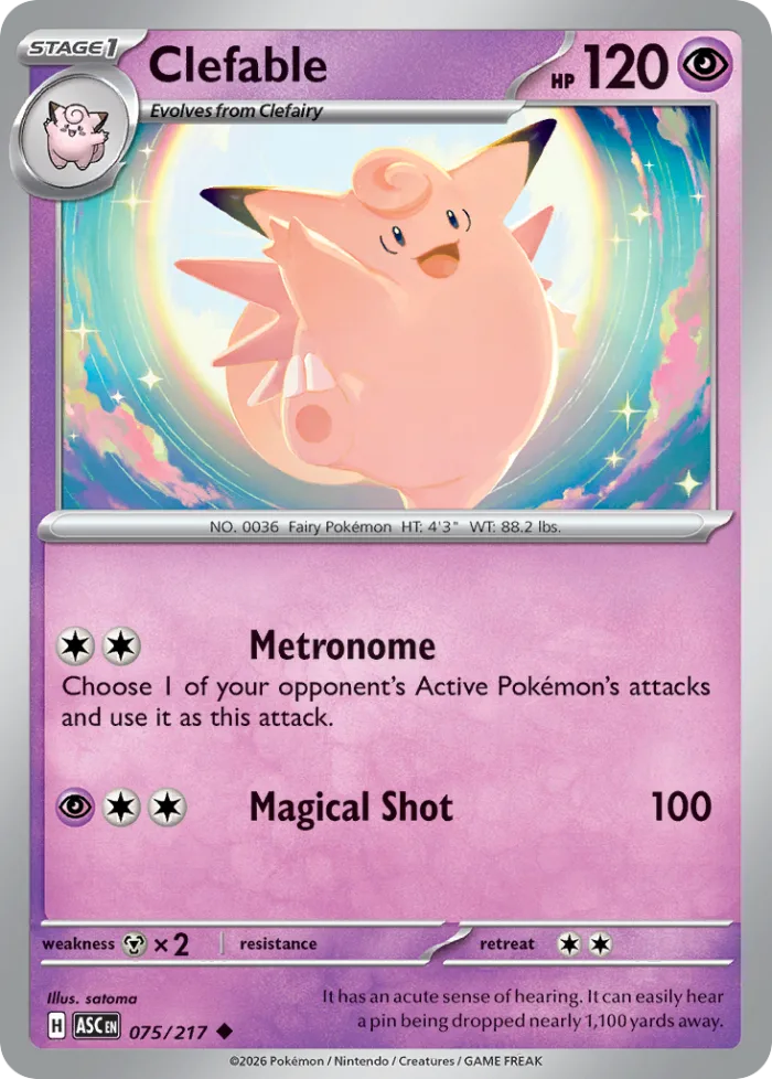 Clefable #75 Ascended Heroes Pokemon card