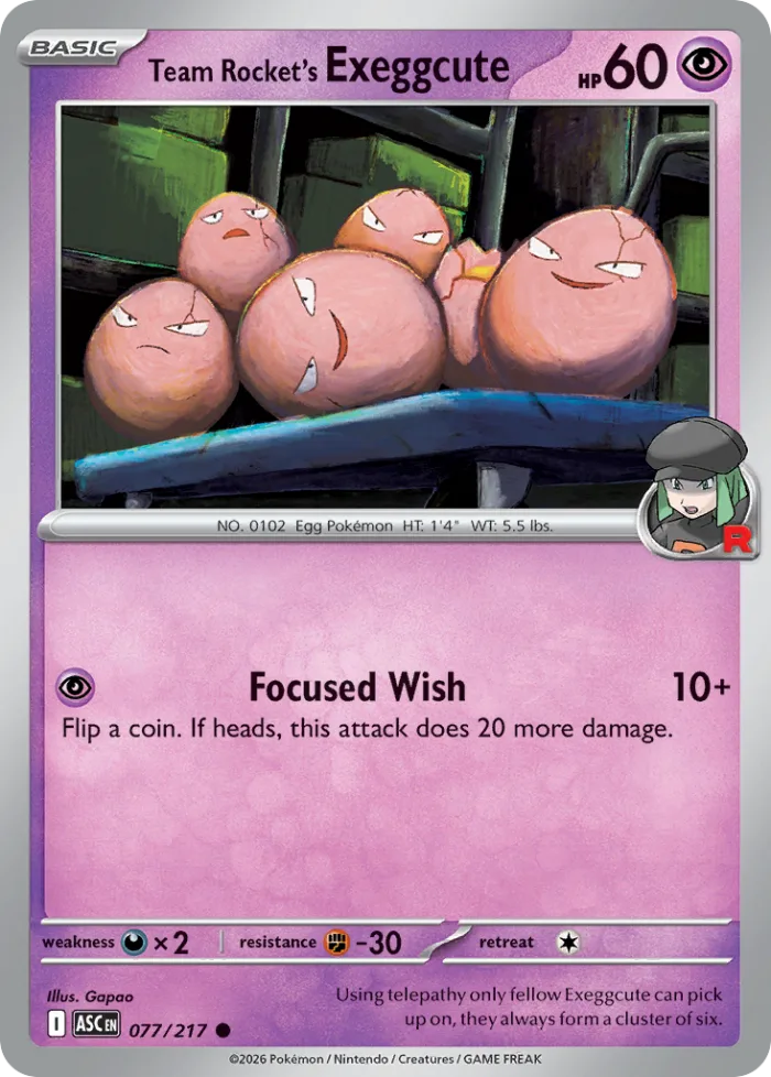 Team Rocket's Exeggcute #77 Ascended Heroes Pokemon card