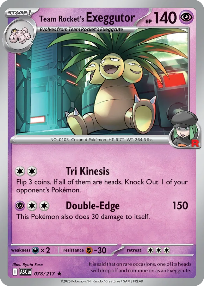Team Rocket's Exeggutor #78 Ascended Heroes Pokemon card
