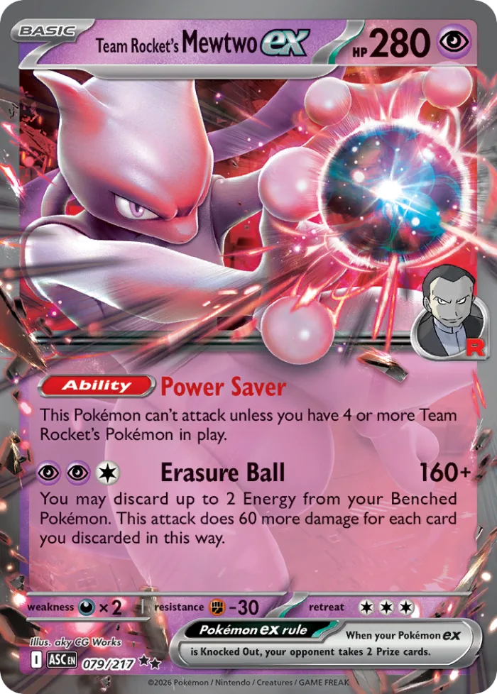 Team Rocket's Mewtwo ex #79 Ascended Heroes Pokemon card