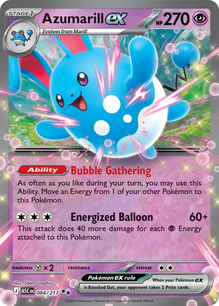 Azumarill ex #84 Ascended Heroes Pokemon card