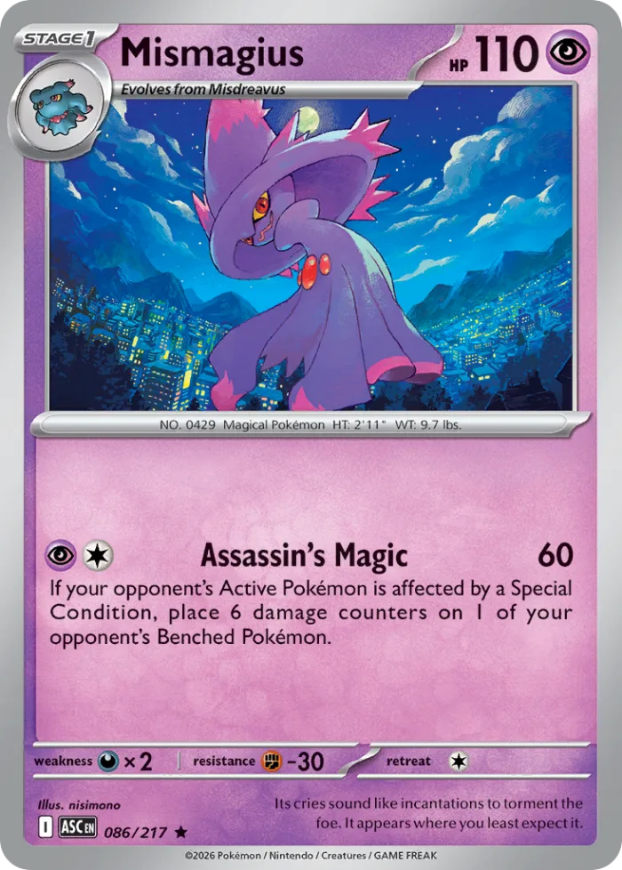 Mismagius #86 Ascended Heroes Pokemon card