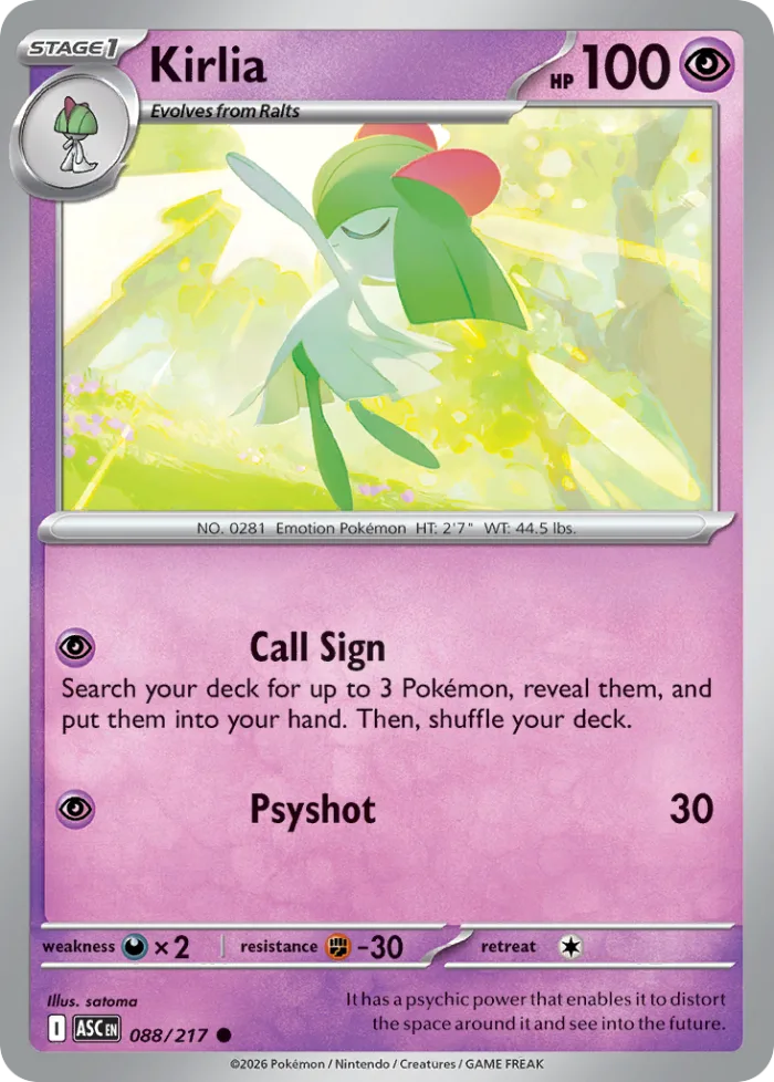 Kirlia #88 Ascended Heroes Pokemon card