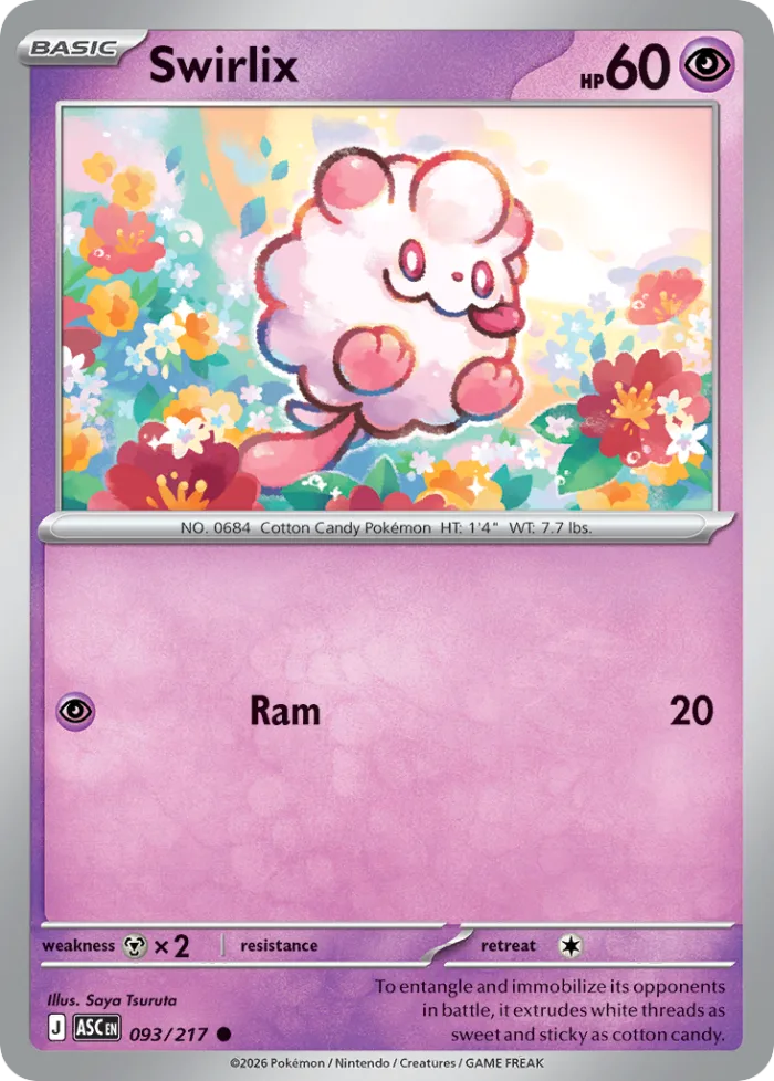 Swirlix #93 Ascended Heroes Pokemon card