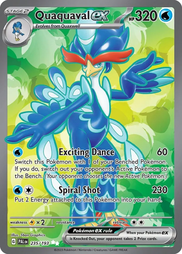 Quaquaval ex #235 Paldea Evolved Pokemon card